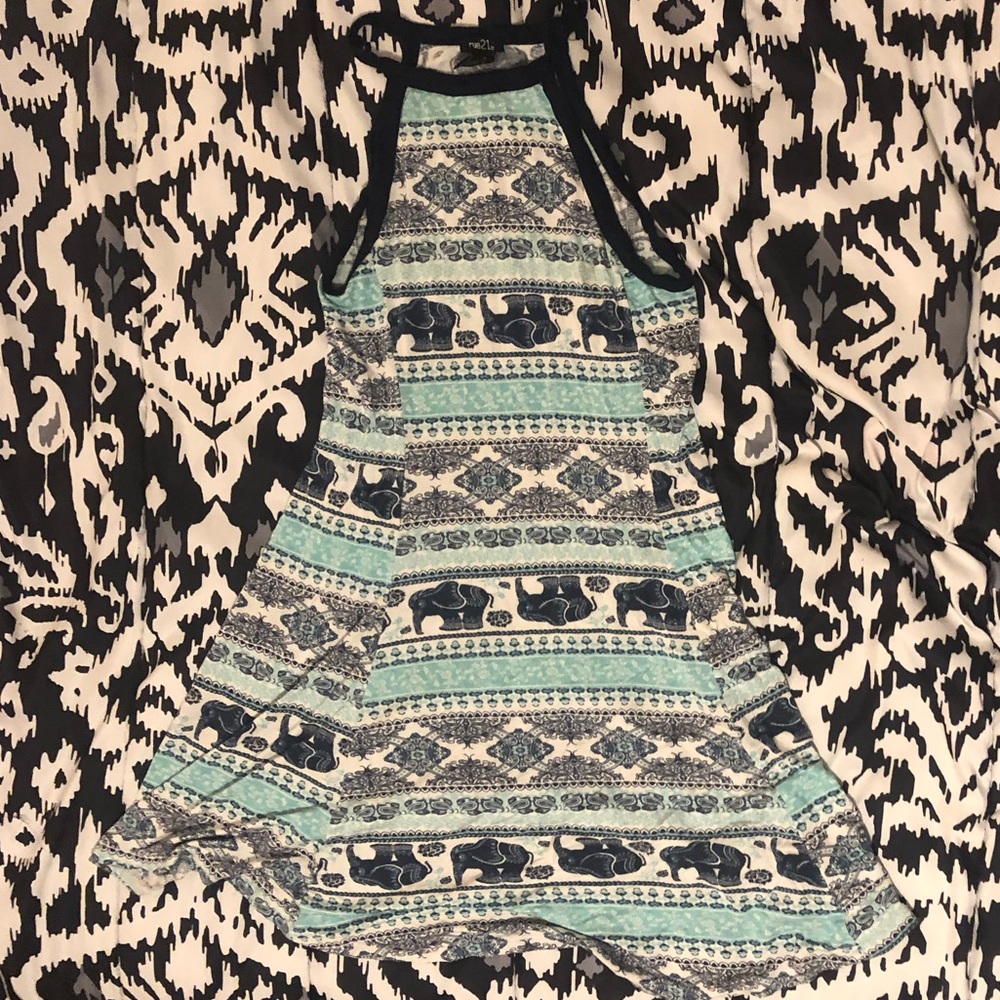 Blue and white elephant dress